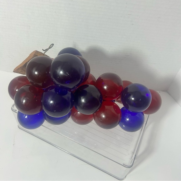 Other - Vintage Large Lucite Grapes Size 2” Cluster 1960s On Driftwood MCM